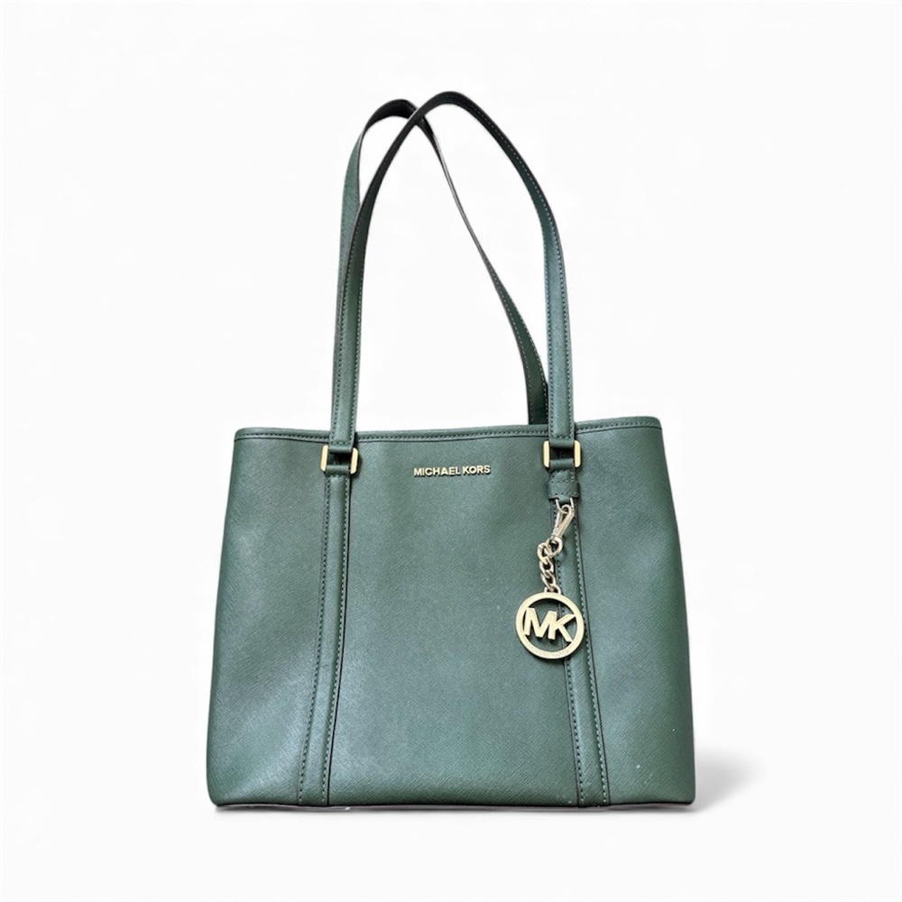 Michael Kors Sady Medium Saffiano Leather Tote Bag Green